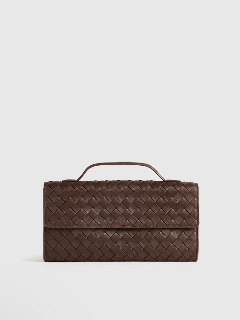 Quince NWOT Eloise Handwoven Clutch in Dark Brown 1339 - Picture 7 of 13